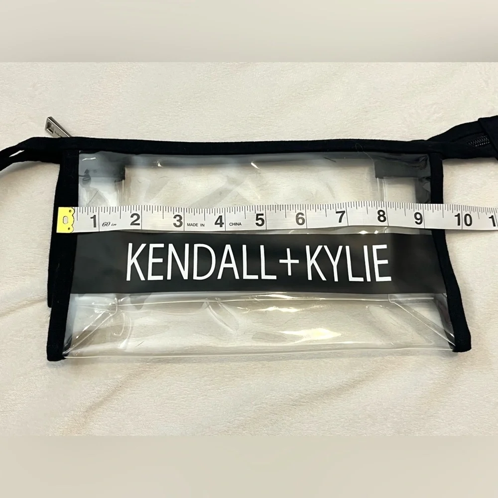 Kendall & Kylie Transparent Cosmetics Bag with Black Accents and Zipper - Picture 8 of 10